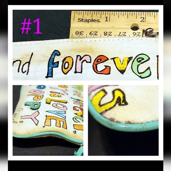 RARE 2pc "Coach Poppy is Glam" canvas/leather xl tote+wristlet + Macy's tags - Picture 3 of 16